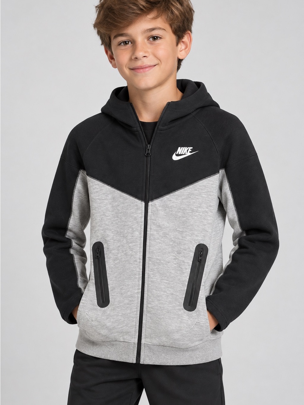 Kids’ Nike Tech Fleece Full-Zip Hoodie – Size Large